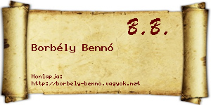 Borbély Bennó névjegykártya