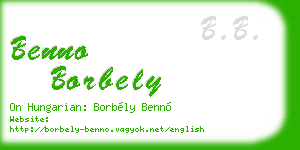 benno borbely business card